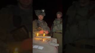 Soldiers lighting the menorah in Gaza israel [upl. by Nomor]