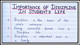 Importance of discipline in students life essayimportance of disciplineessay on discipline [upl. by Mariska]