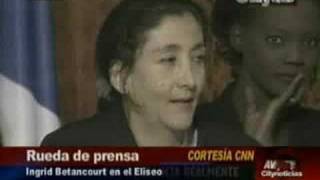 Ingrid Betancourt concede rueda de prensa en el Eliseo [upl. by Nella]