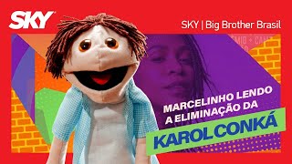 Marcelinho lendo discurso da eliminação da Karol Conká  BBB 21  SKY [upl. by Ylrak]