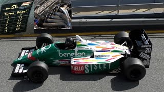 Benetton B186 BMW M12 turbo exBerger walk around Phillip Island Classic 2023 Formula 1 F1 [upl. by Einhoj]