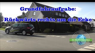 Grundfahraufgabe  Rückwärts um die Ecke  Prüfungsfahrt  Fahrstunde [upl. by Llerad]