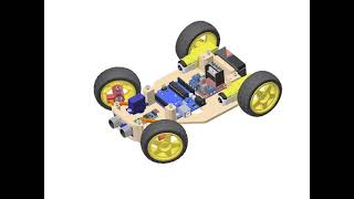 Drone animation with 2 gear dc motors for Arduino and SG90 servo for steering [upl. by Sacul]