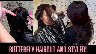 Butterfly Haircut and Styling Tutorial [upl. by Donall]