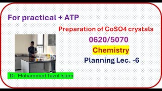 Planning Lecture6  Preparation of Cobalt Sulfate crystals from CobaltII oxide and sulfuric acid [upl. by Hanna]