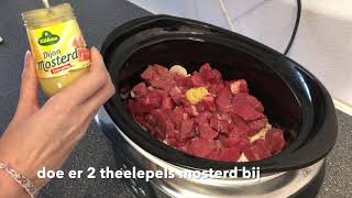 Boeuf Stroganoff uit de slowcooker  Crockpot [upl. by Adyam950]