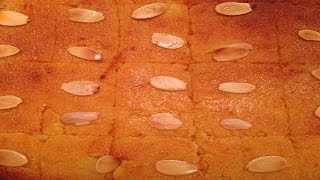 Namoura  Lebanese Semolina Cake  طريقة تحضير النمورة او البسبوسة [upl. by Munafo978]