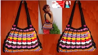 REALIZA UNA CARTERA TEJIDA A CROCHET CON MATERIAL QUE TE SOBRARON PASO A PASO [upl. by Haye]