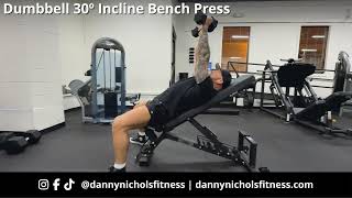 How To Do A Dumbbell 30 Incline Bench Press [upl. by Millur]