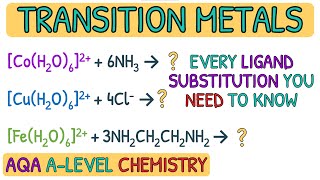 Transition Metals  Ligand Substitution Reactions｜AQA A Level Chemistry Revision [upl. by Ebag]