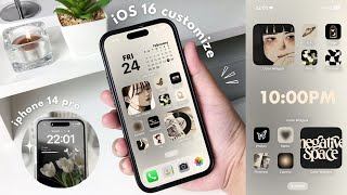 iOS16 aesthetic customization 🖤  custom lock screen widgets icons tutorial [upl. by Eadahc]