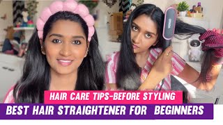 Hair Care Tips u should follow before styling🌻 best hair straightener 💯 for beginners ✨ [upl. by Magree]