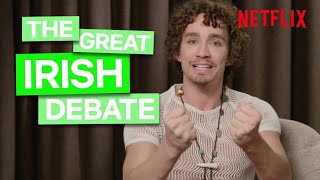 Robert Sheehan Takes On The Great Irish Debate  The Umbrella Academy [upl. by Odrarej43]