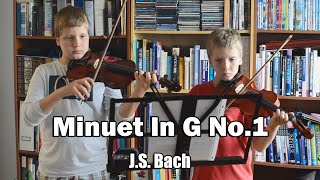 Minuet in G no 1 by JS Bach  Beginner Violin Duet [upl. by Aimehs361]