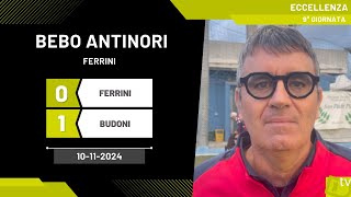 Bebo Antinori allenatore Ferrini 10112024  Diario Sportivo [upl. by Violante571]