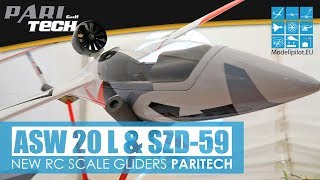 ASW 20 L 135 amp SZD59 14 PARITECH NEW RC GLIDERS FULLSCALE OLDGLIDERS INTERVIEW UWE RIHM [upl. by Ilowell]