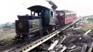 Cog Railway trains on Mt Washington NH [upl. by Karalee]