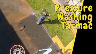 How I Pressure Wash Tarmac [upl. by Aerdnaxela]