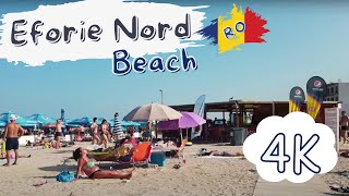 Romanian Beach Walk tour Walking on the Beach Eforie Nord Beach Walk [upl. by Libbie]