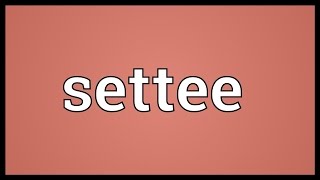 Settee Meaning [upl. by Enomes]