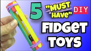 5 EASY DIY FIDGET TOYS  HOW TO MAKE HOMEMADE FIDGETS  5 MINUTE FIDGET TOYS PAPER STRAWS LIDS [upl. by Petronilla]