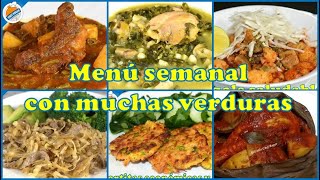 Menú semanal con verduras saludable para bajar de peso [upl. by Sulakcin440]