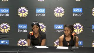 Los Angeles Sparks Coach Curt Miller Rickea Jackson Crystal Dangerfield postgame vs Chicago Sky [upl. by Nork624]