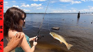 My WIFE Finds EPIC Fishing Spot [upl. by Issy397]