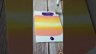 art easyacrylicpaintingideas painting acrylicpaintingideas drawing artist sunsetpainting [upl. by Notecnirp175]