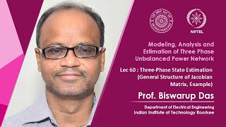 Lec 60 ThreePhase State Estimation General Structure of Jacobian Matrix Example [upl. by Yrogiarc]