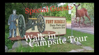 FORT RIDGELY MN State Park  Walkin Campsites Tour in July w Surprise Guests [upl. by Marion]