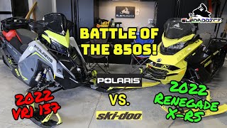 BATTLE OF THE 850s  WHO WINS  2022 SkiDoo Renegade XRS VS 2022 Polaris VR1 137  Season Finale [upl. by Nowtna25]