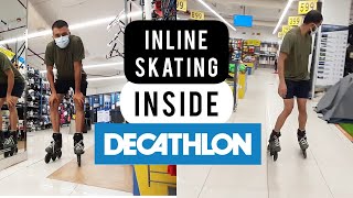 Inline Skating INSIDE a DECATHLON Store in New Delhi India  Oxelo MF900 [upl. by Hamish]