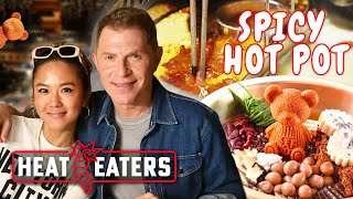 Bobby Flay Eats FIERY Hot Pot  Spicy Street Food amp Chinese Noodle Tutorial  Heat Eaters [upl. by Emirak]