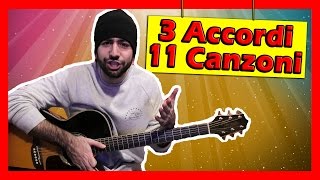 3 Accordi 11 Canzoni facilissime alla Chitarra [upl. by Ardnahc89]