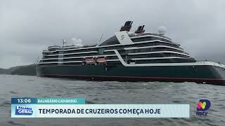 Primeiro navio chega a Balneário Camboriú e marca início da temporada de cruzeiros [upl. by Eirahcaz790]