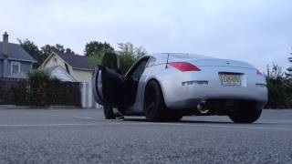 350z Hr Megan single exit exhaust [upl. by Ronel]