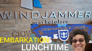 Independence Of The Seas Lunchtime In The Windjammer Embarkation Embarkation Windjammer buffet [upl. by Ahsemo]