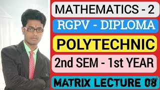 Lec 8  Transport MATRIX  Mathematics 2 M2 RGPV Diploma  Polytechnic 2nd Sem 1st Year hansika [upl. by Nuahsar]