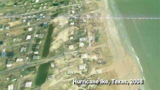 Hurricane Ike Before and After Flyover  Texas 2008 [upl. by Aneetsirhc]