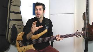 Fre0104  Fretless 4 Intonation 3  Dreiklänge  German Bass Lesson Tutorial [upl. by Deny]