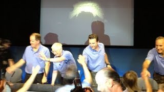 Curiosity landing NASA and JPL Mars mission engineers highfiving each other [upl. by Arly]