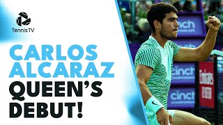 Carlos Alcaraz Queens Club Debut vs Rinderknech  Queens 2023 Highlights [upl. by Kus]