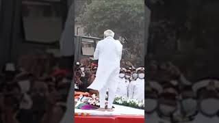 Lata Mangeshkar last rites  PM Modi at Lata Mangeshkar funeral [upl. by Aerdnac]