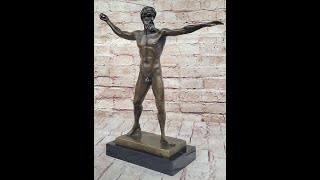 Poseidon Neptune Greek Roman God Nude Bronze Figure Sculpture Statue by Praxiteles XN2303 [upl. by Tolecnal]