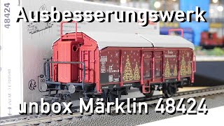 Ausbesserungswerk H0 Märklin 48424 unbox Weihnachtswagen 2024 Neuheit [upl. by Nimsaj621]