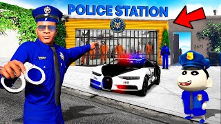 GTA 5  Franklin and Shinchan Turn Franklin House into LSPD POLICE STATION in GTA 5 GTA 5 mods [upl. by Aerda]