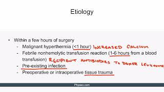 Postoperative fever  Pathophysiology  Early  Immediate  Definition  education part 2 [upl. by Zirtaeb101]