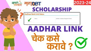 Mahadbt Bank Aadhar Link Problem and Solution 🟢 mahadbtscholarship mahadbt 2024 [upl. by Assirec]