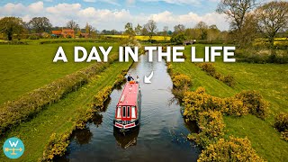 DAILY LIFE ABOARD A CANAL BOAT cruising Great Britain [upl. by Ikcim123]